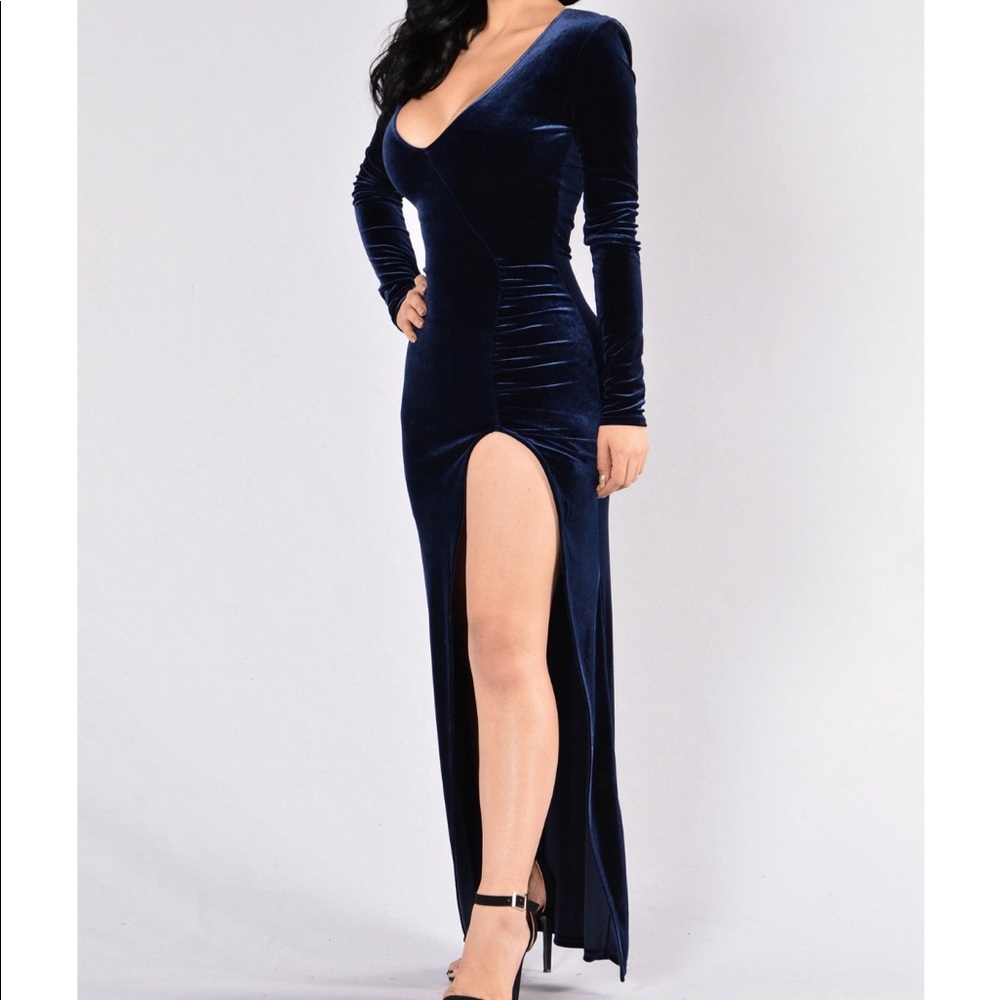 Velvet blue dress
